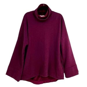 Athleta Cozy Karma Funnel Neck Oversized Sweatshirt Cowl Neck Bell Sleeve NWT